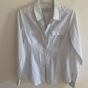 Loft Polka Dot Cotton Button Down Shirt